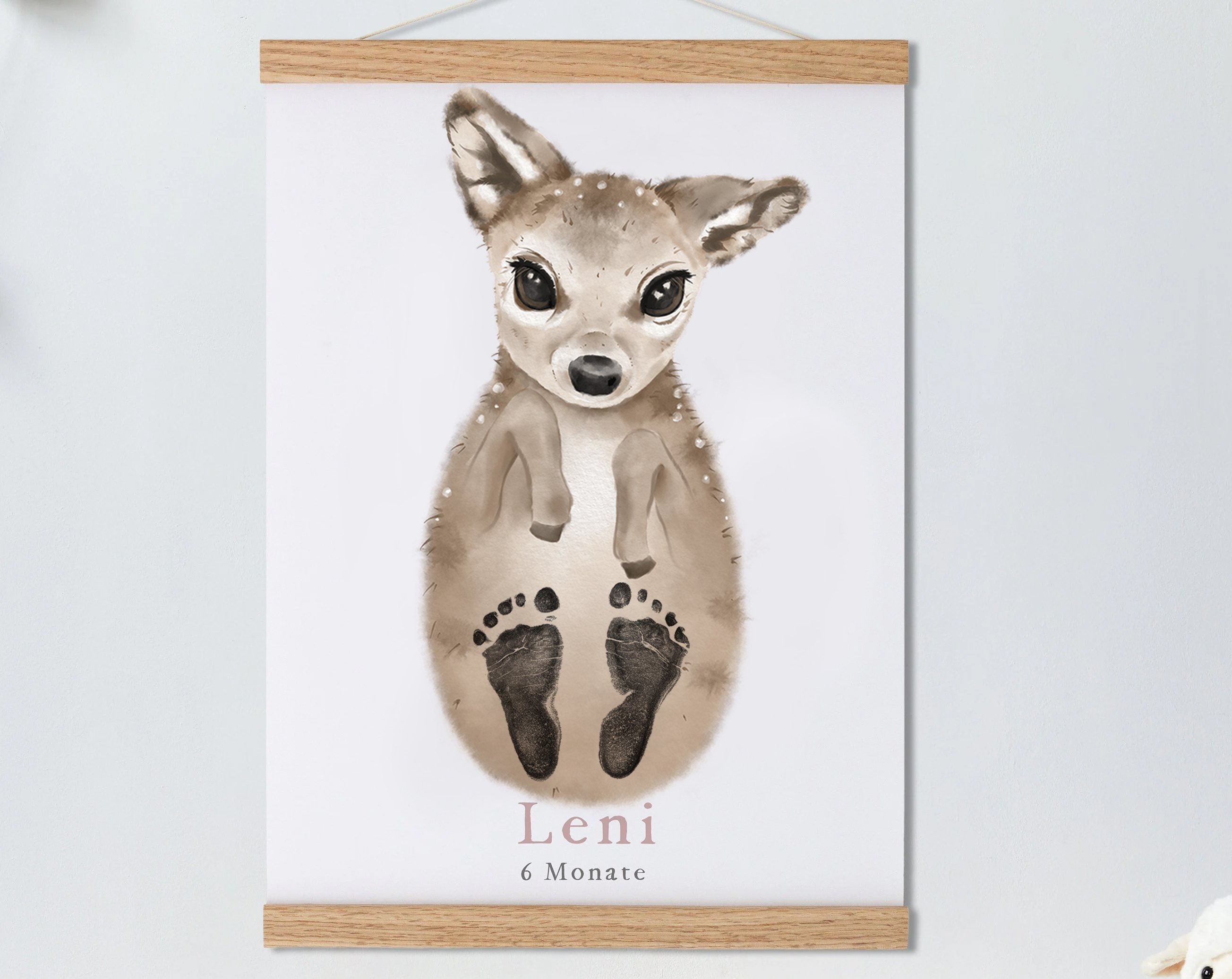 Lovbabe Little Deer Baby Footprint Kit | Personalized Keepsake, Mural Nursery Decor & Children's Room Art, Unique Baby Gift Animals, Little Deer Christmas Gifts-Lovbabe