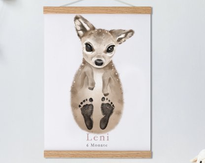 Lovbabe Little Deer Baby Footprint Kit | Personalized Keepsake, Mural Nursery Decor & Children's Room Art, Unique Baby Gift Animals, Little Deer Christmas Gifts-Lovbabe