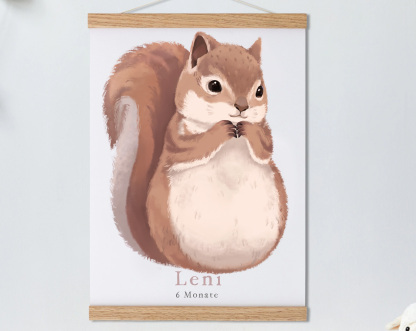 Lovbabe Cute Squirrel Baby Footprint Kit | Personalized Keepsake, Mural Nursery Decor & Children's Room Art, Unique Squirrel Gift Animals, squirrel🐾 Christmas Gifts-Lovbabe