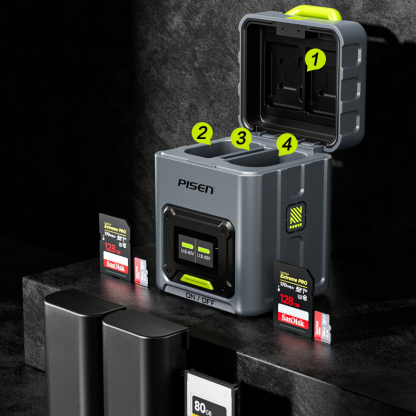 Camera Battery Suitable For Fuji Canon Nikon Camera Fast Charging Card Box Set Charger Digital Display Charging Compartment