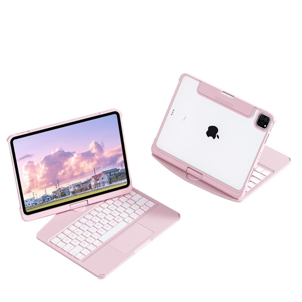 10.2" iPad (7/8/9) Gen Transparent 360° iPad Keyboard Case