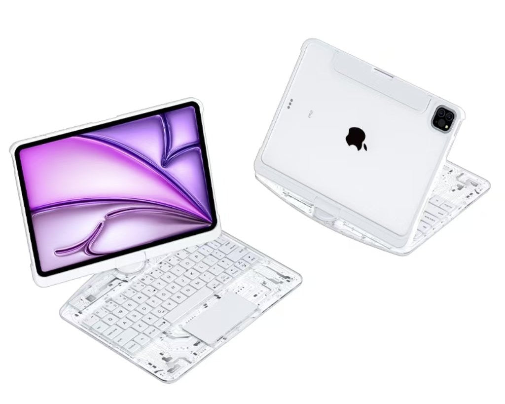 10.2" iPad (7/8/9) Gen Transparent 360° iPad Keyboard Case
