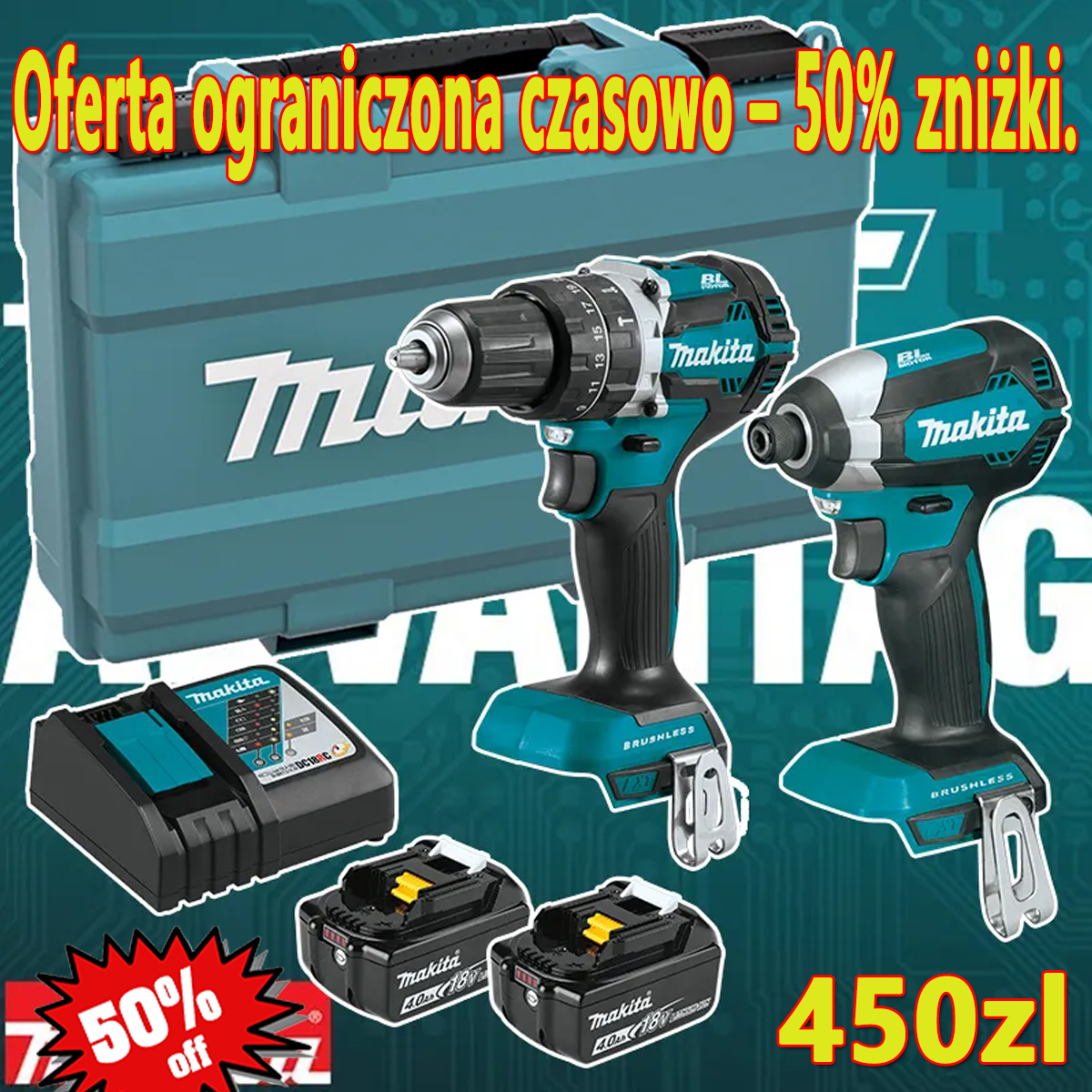 Makita XT269M 18V bezszczotkowy zestaw narzędzi akumulatorowych w promocyjnej cenie tylko 450 zł!