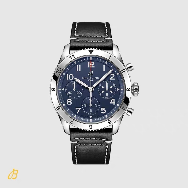 Męski zegarek z podwójną strefą czasową B04 Chronograf Niebieski 46 Oficjalny szwajcarski zegarek mechaniczny