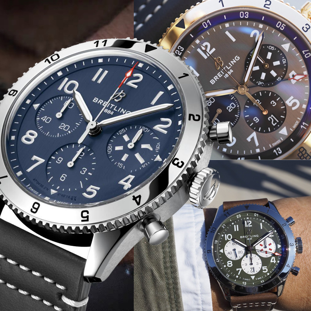Męski zegarek z podwójną strefą czasową B04 Chronograf Niebieski 46 Oficjalny szwajcarski zegarek mechaniczny