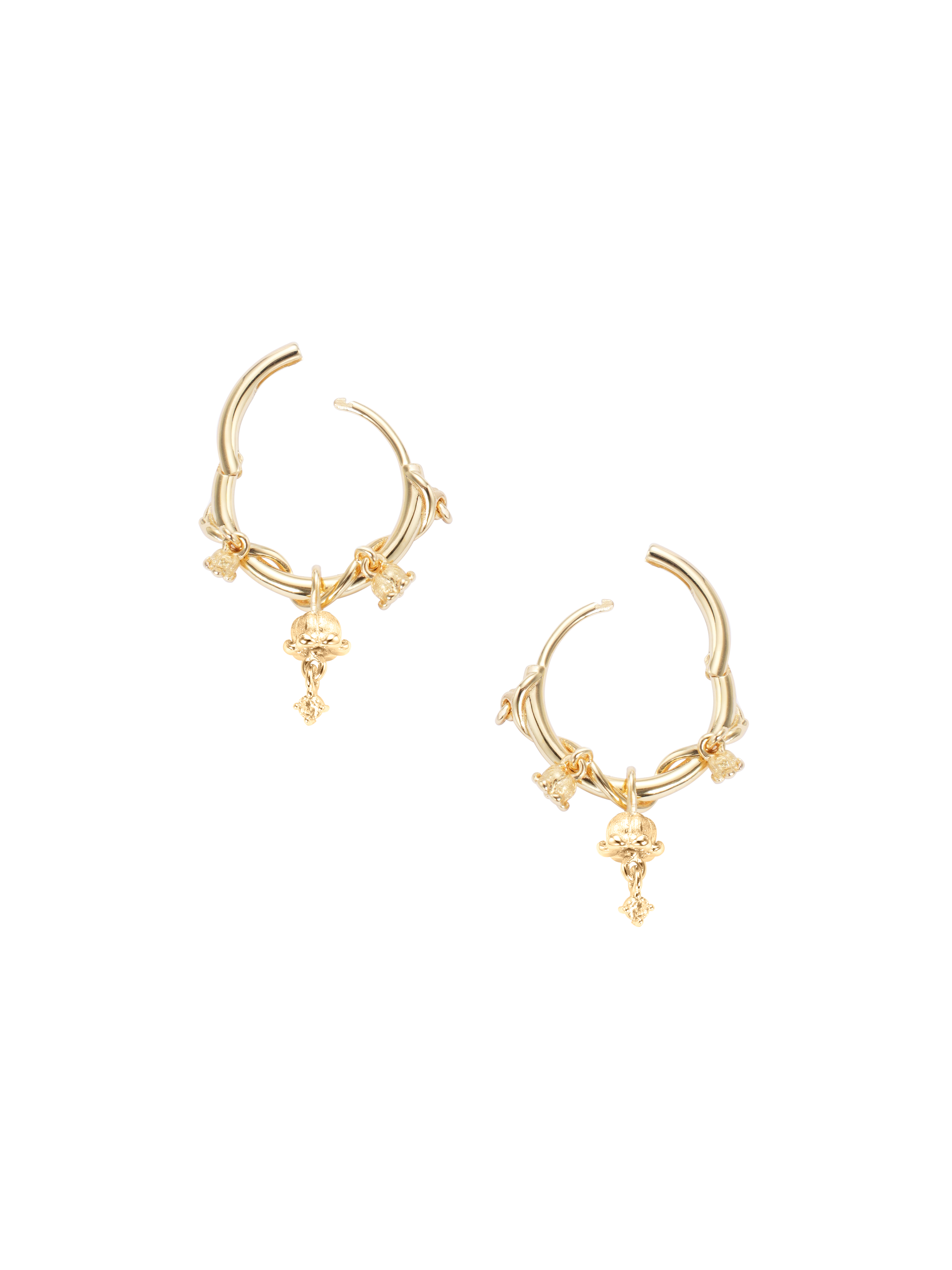Lily of The Valley Dewdrop Threader Earrings (Pair) Color Gold - Zijuan Jewelry
