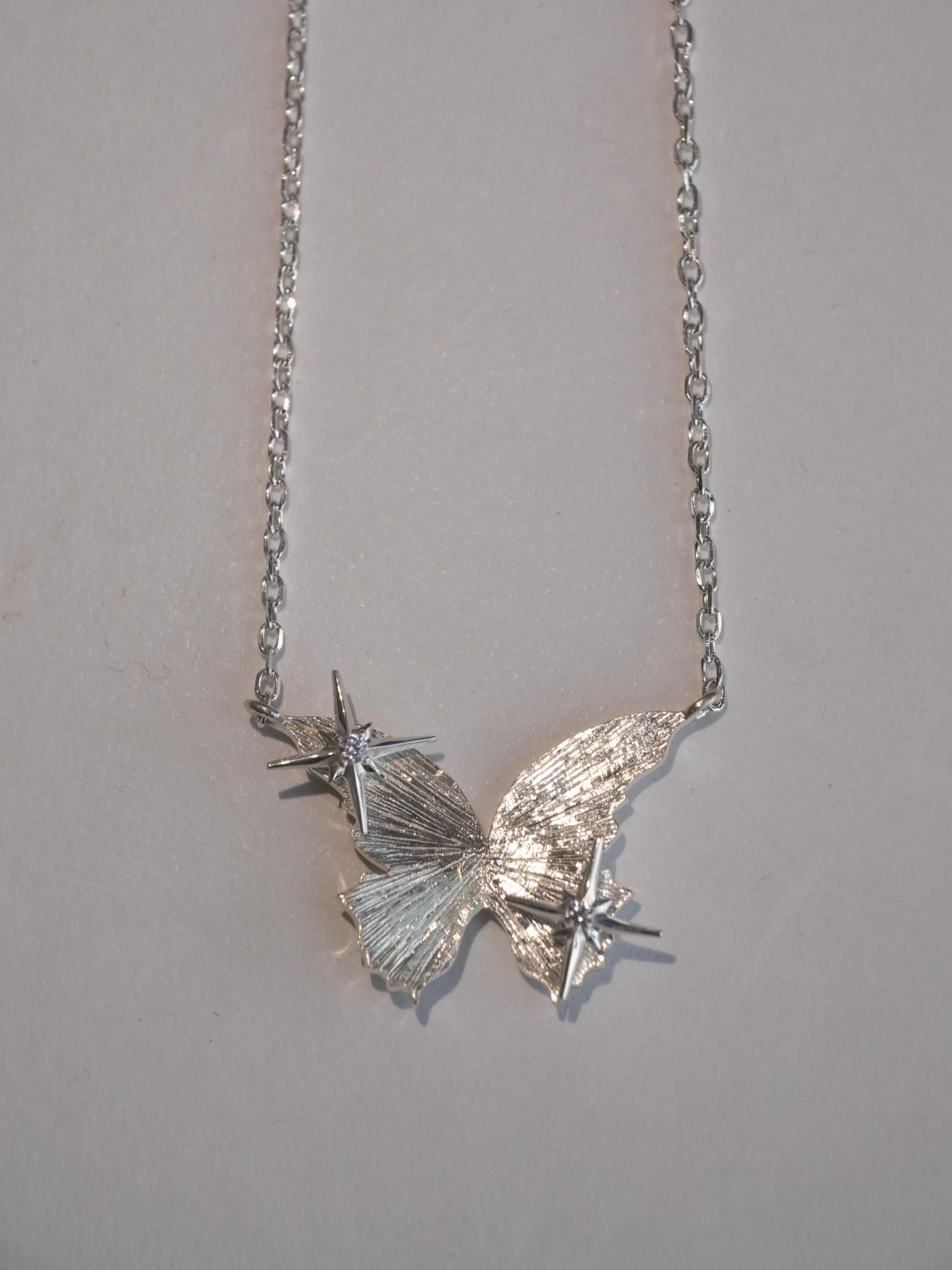 Fireflies·Butterfly Necklace Silver - Zijuan Jewelry