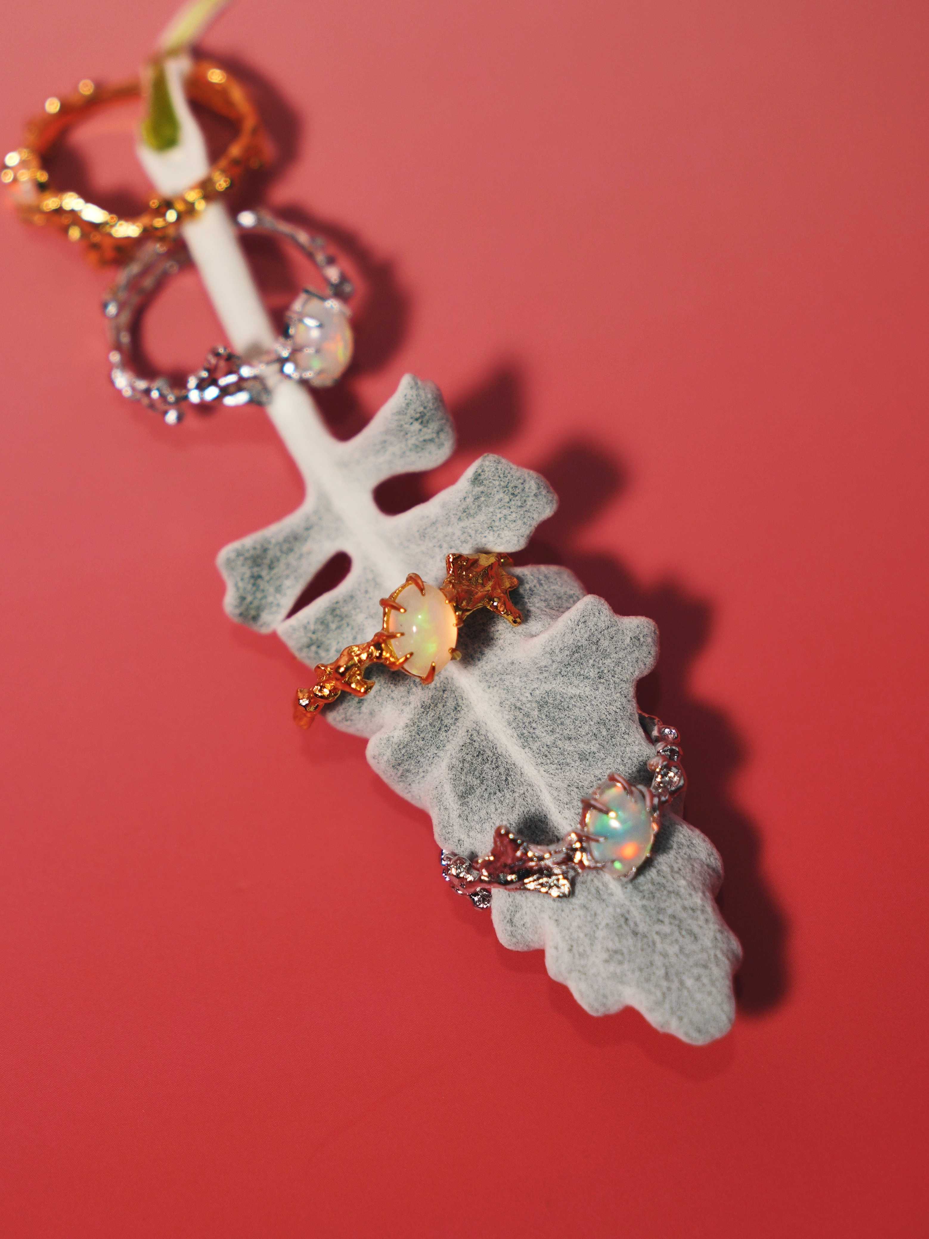 Ranunculus Leaf Opal Ring - Zijuan Jewelry