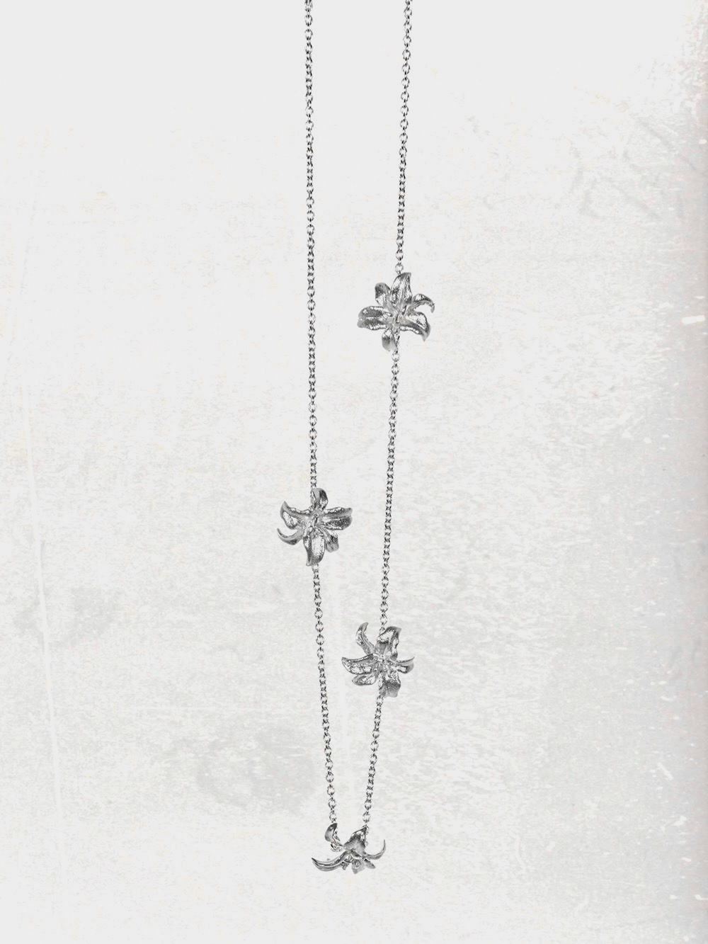 Oriental Lily Necklace white background - - Zijuan Jewelry