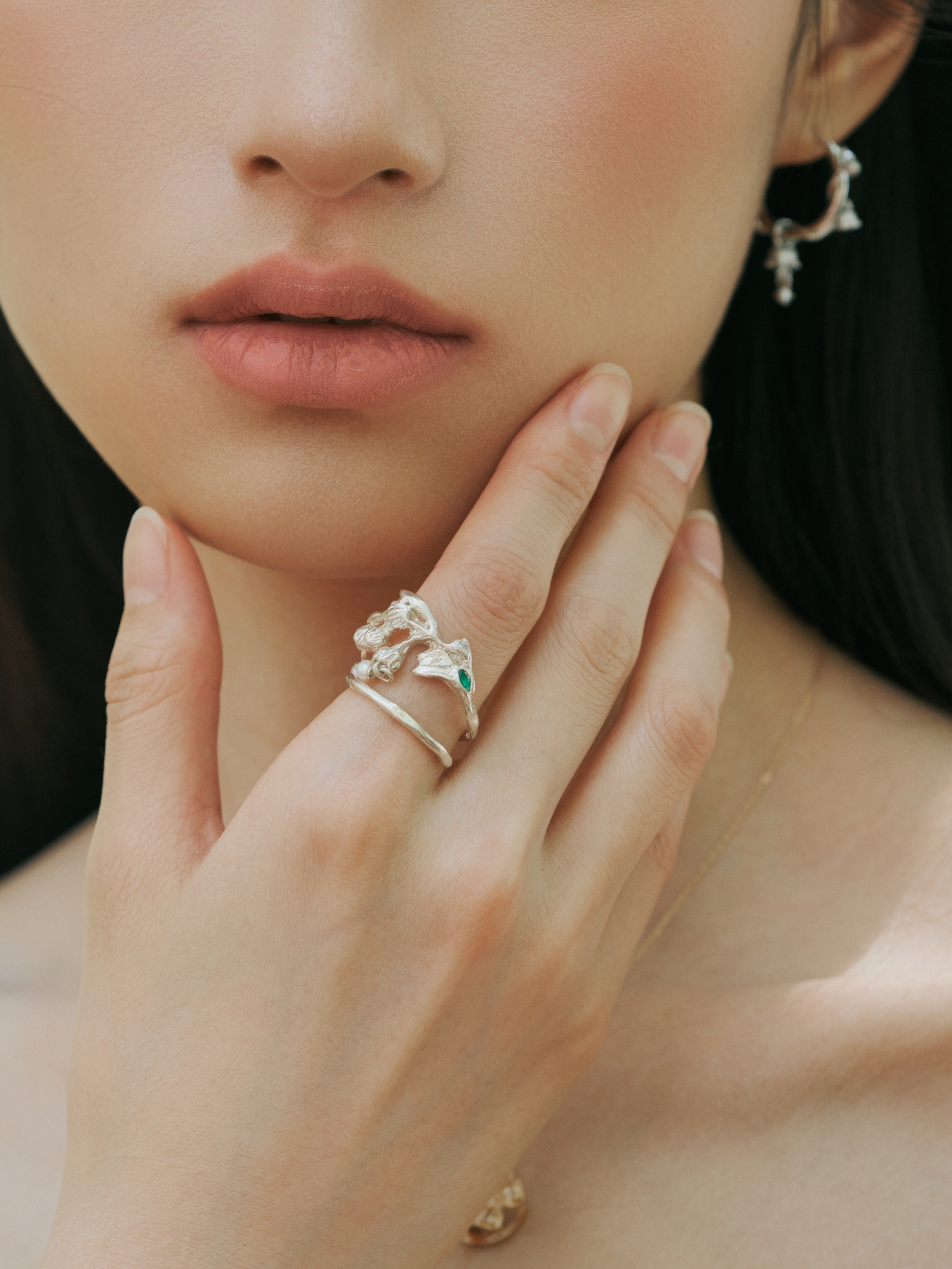 Lily of The Valley Pearl Ring - Zijuan Jewelry