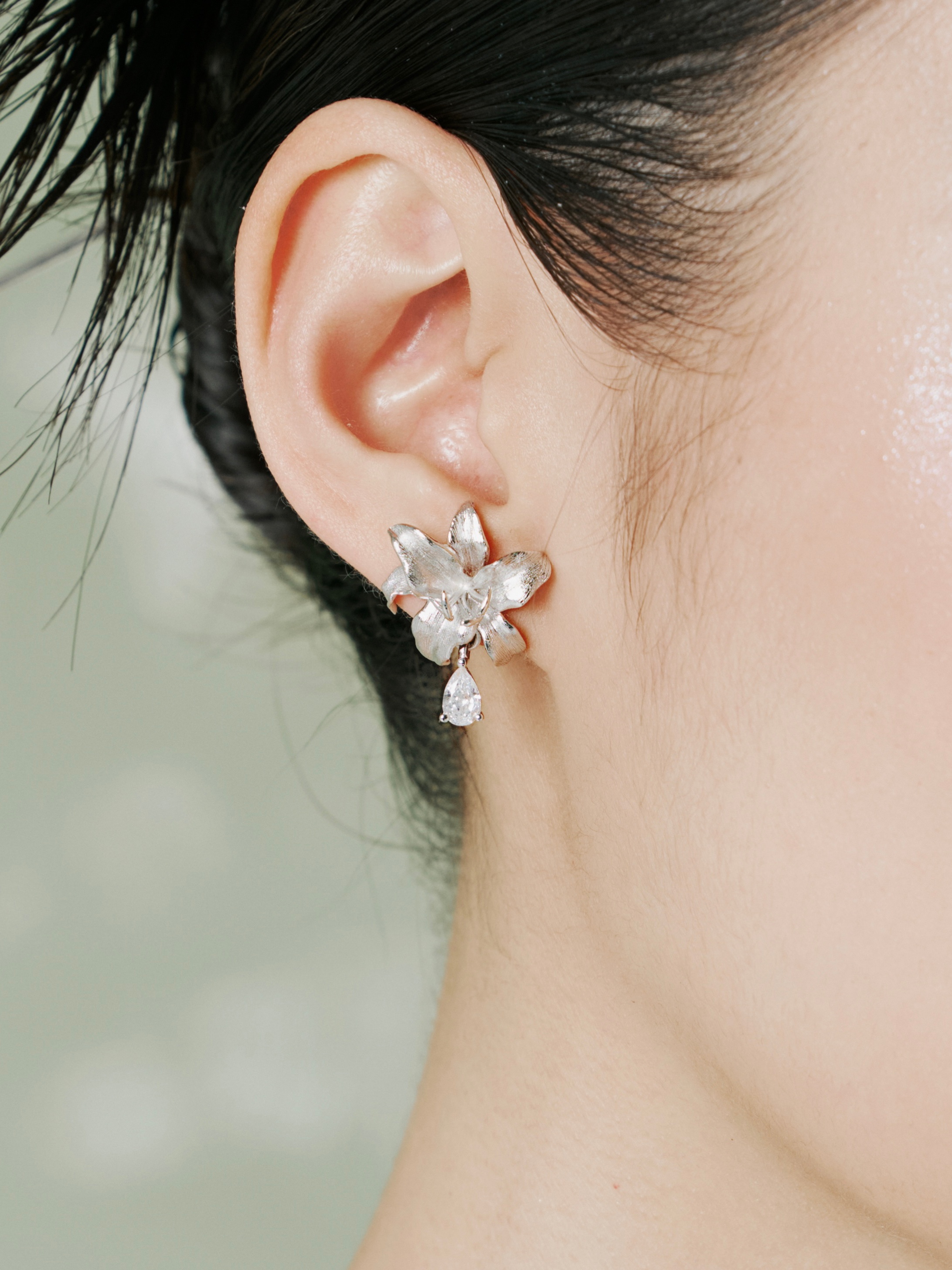 Oriental Lily Star Drop Earrings (Pair) - Zijuan Jewelry