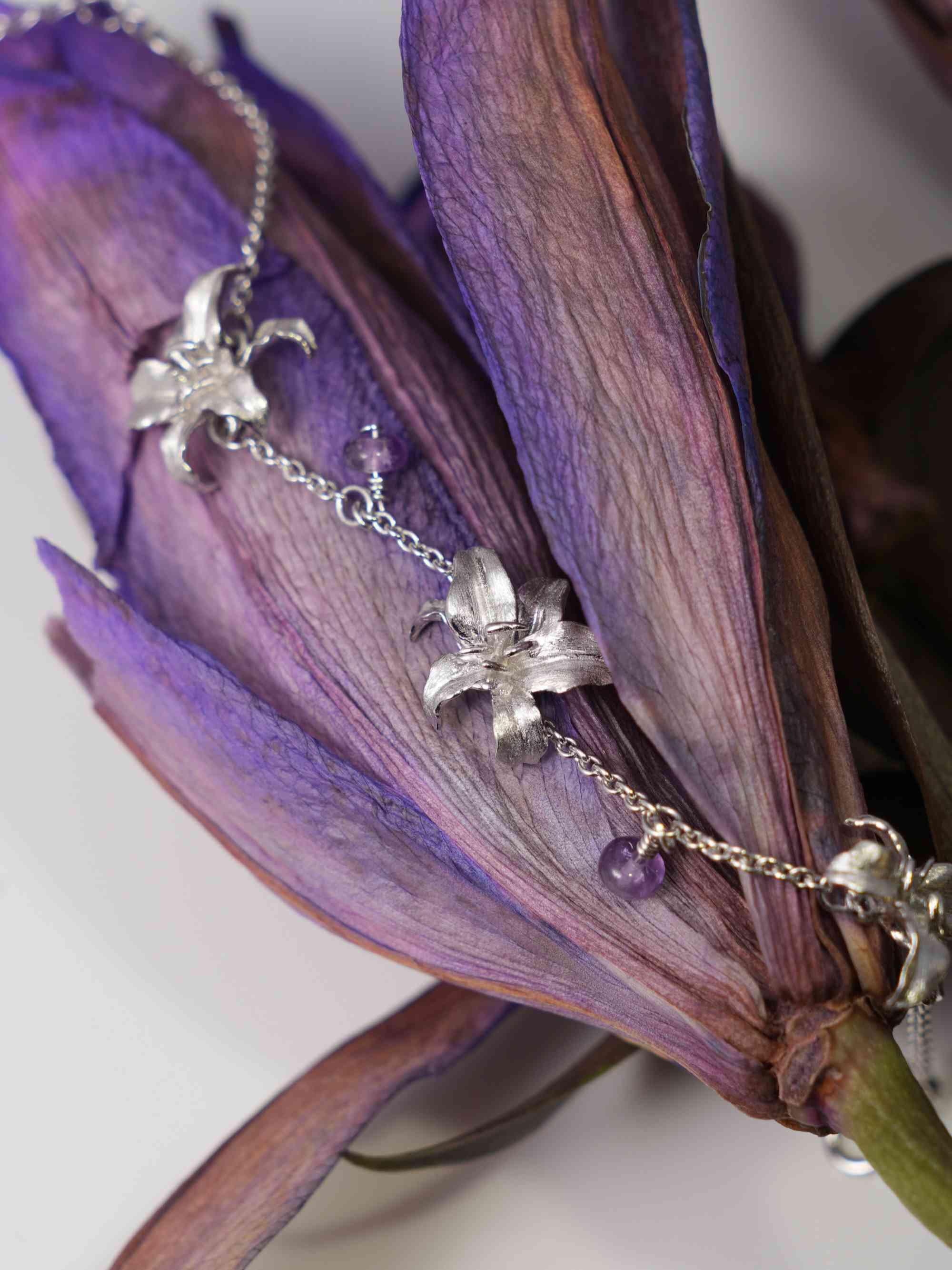 Oriental Lily Crystal Necklace