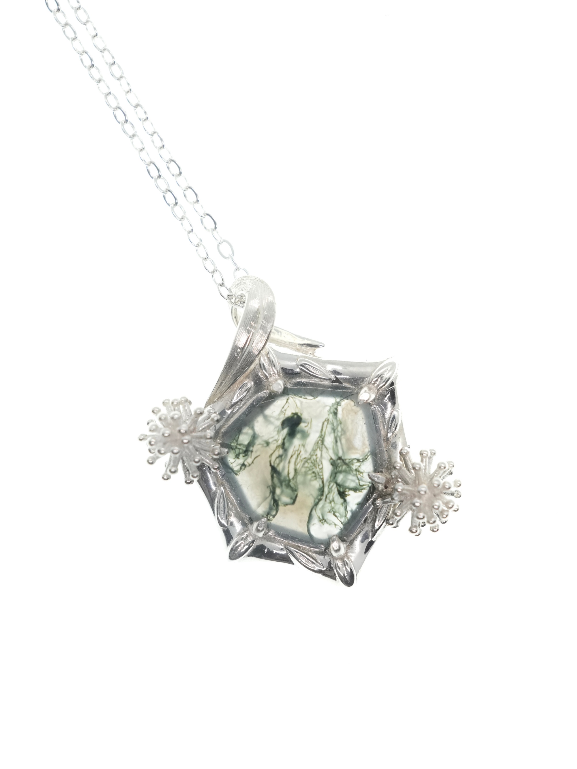 Three Pure Ones · Moss Agate Necklace