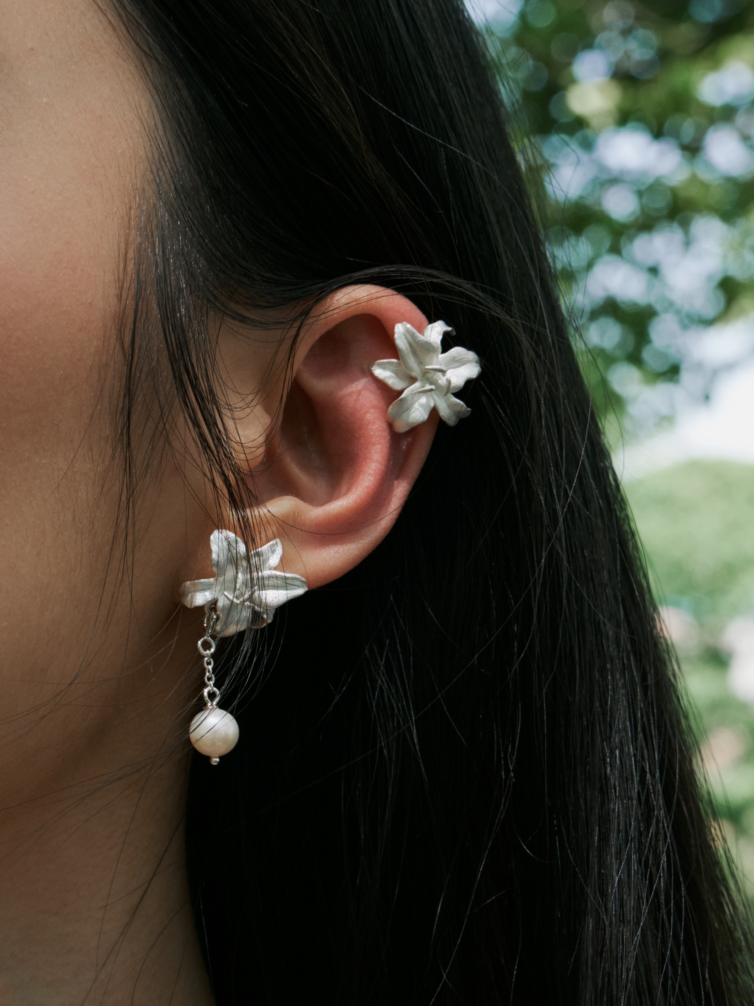 Oriental Lily Ear Cuff - Zijuan Jewelry