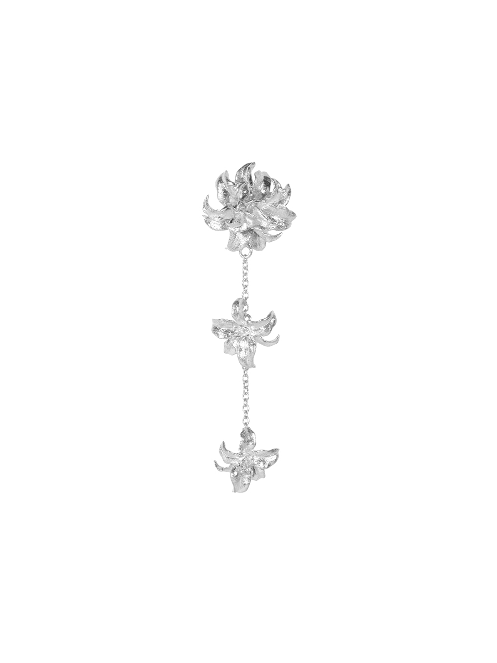 Double Petal Lily Ear Chain Detachable (Pair)