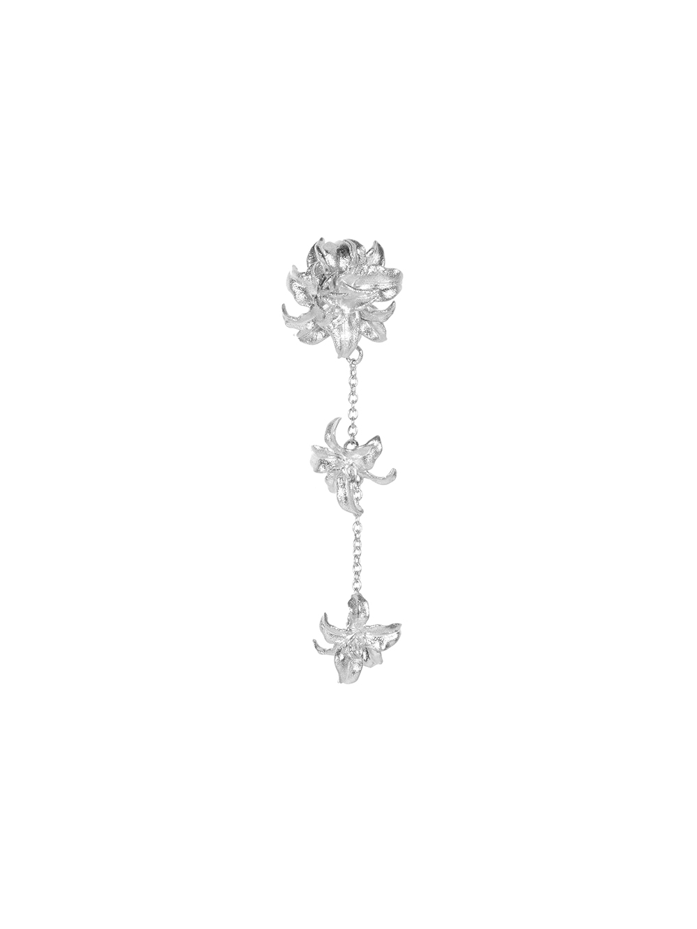 Double Petal Lily Ear Chain Detachable (Pair)