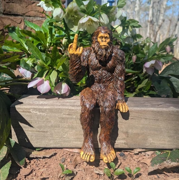 Bigfoot Peace Sign Sasquatch Yeti Statue