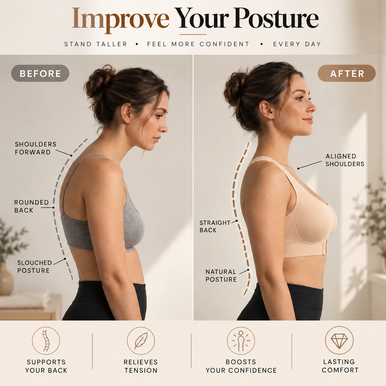 Posture-correcting bra
