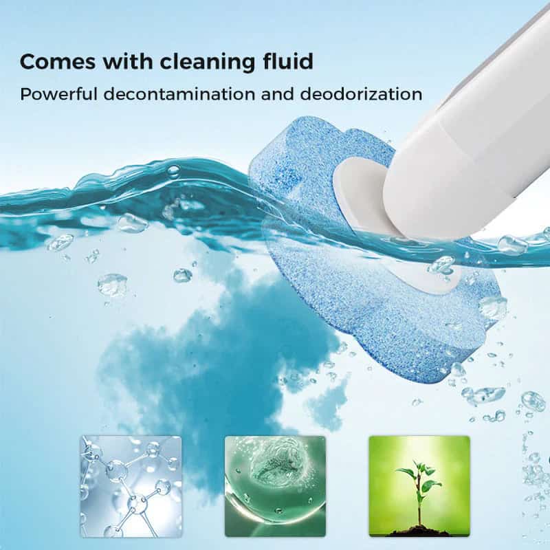 Disposable Toilet Brush Set with Built-In Cleaner & 24 Refills-XDX