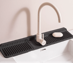 ✨ Silicone Kitchen Sink Faucet Mat – Folding Splash Guard & Draining Protector