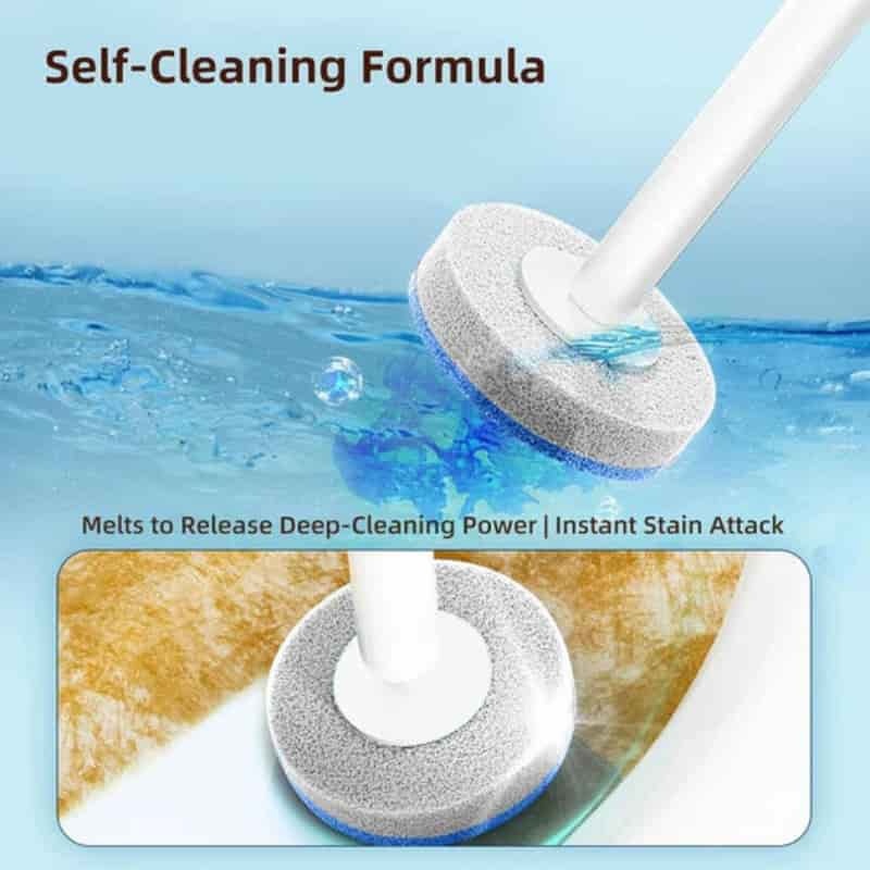 Disposable Toilet Brush Set with Built-In Cleaner & 24 Refills-XDX