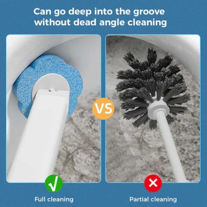 Disposable Toilet Brush Set with Built-In Cleaner & 24 Refills-XDX