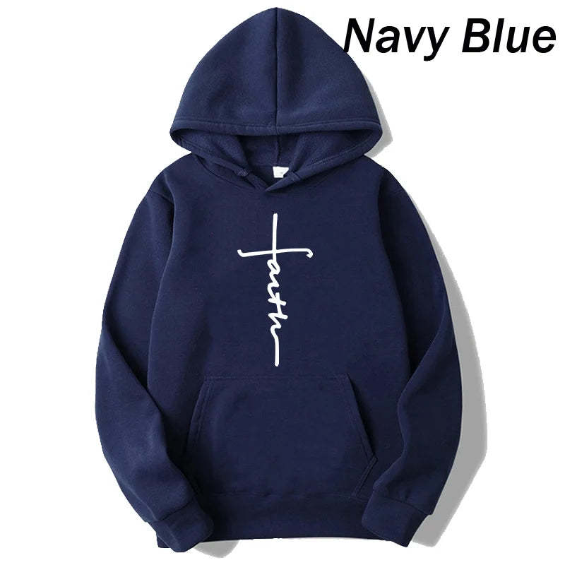 Unisex Faith Print Fleece Hoodie