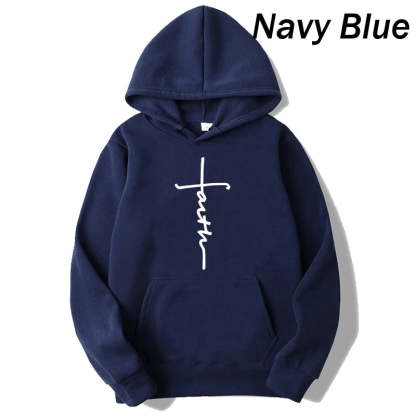 Unisex Faith Print Fleece Hoodie