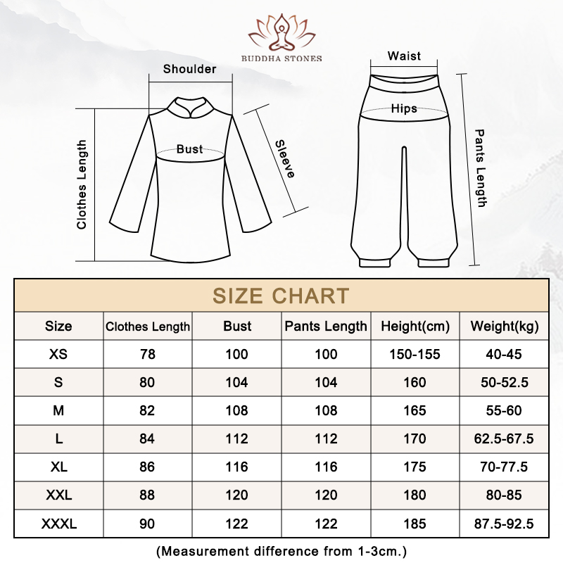 3Pcs Ink Painting Meditation Prayer Spiritual Zen Tai Chi Qigong Practice Unisex Clothing Set Clothes BS 1