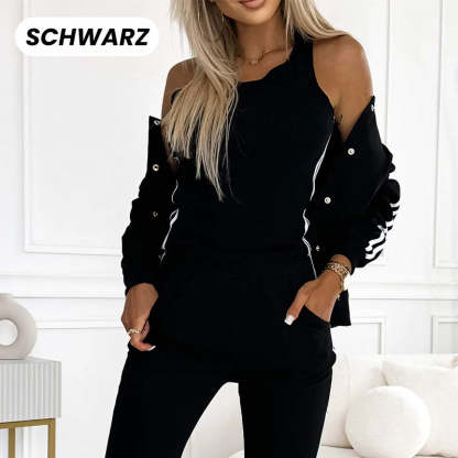 💞Three-piece set of baseball jacket and pants for women🧥