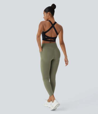 High Waisted Butt Lifting Tummy Control Side Pocket Shaping Training Leggings