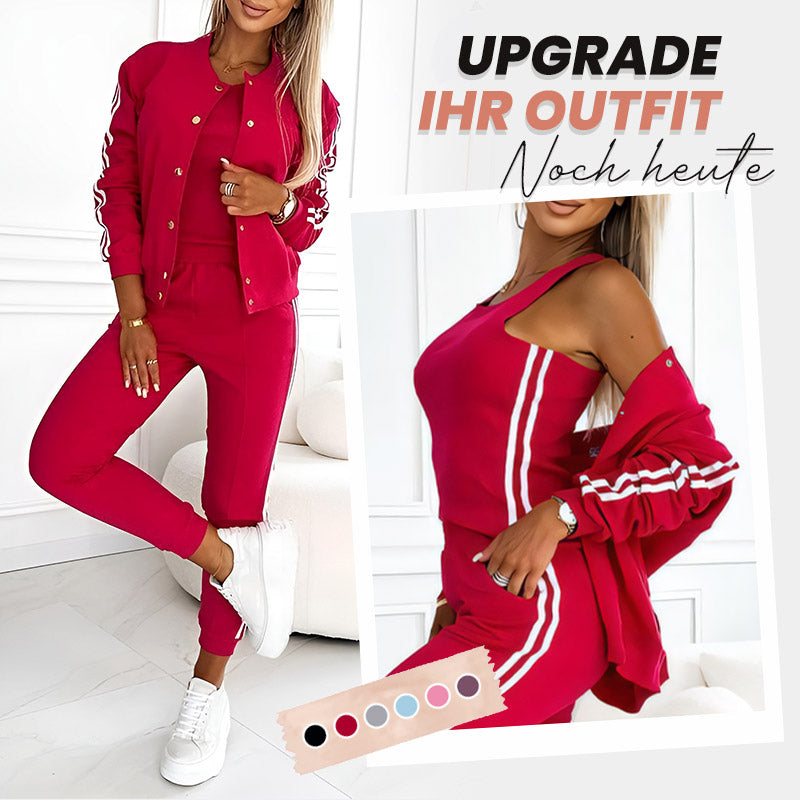 💞Three-piece set of baseball jacket and pants for women🧥