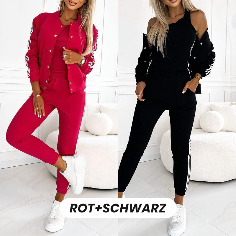 💞Three-piece set of baseball jacket and pants for women🧥