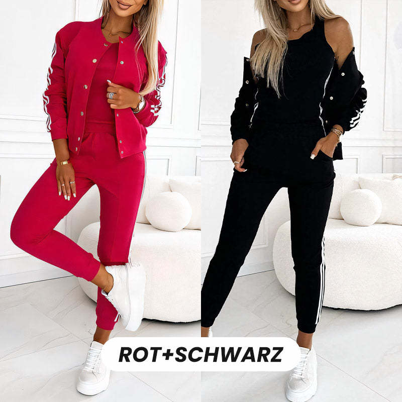 💞Three-piece set of baseball jacket and pants for women🧥
