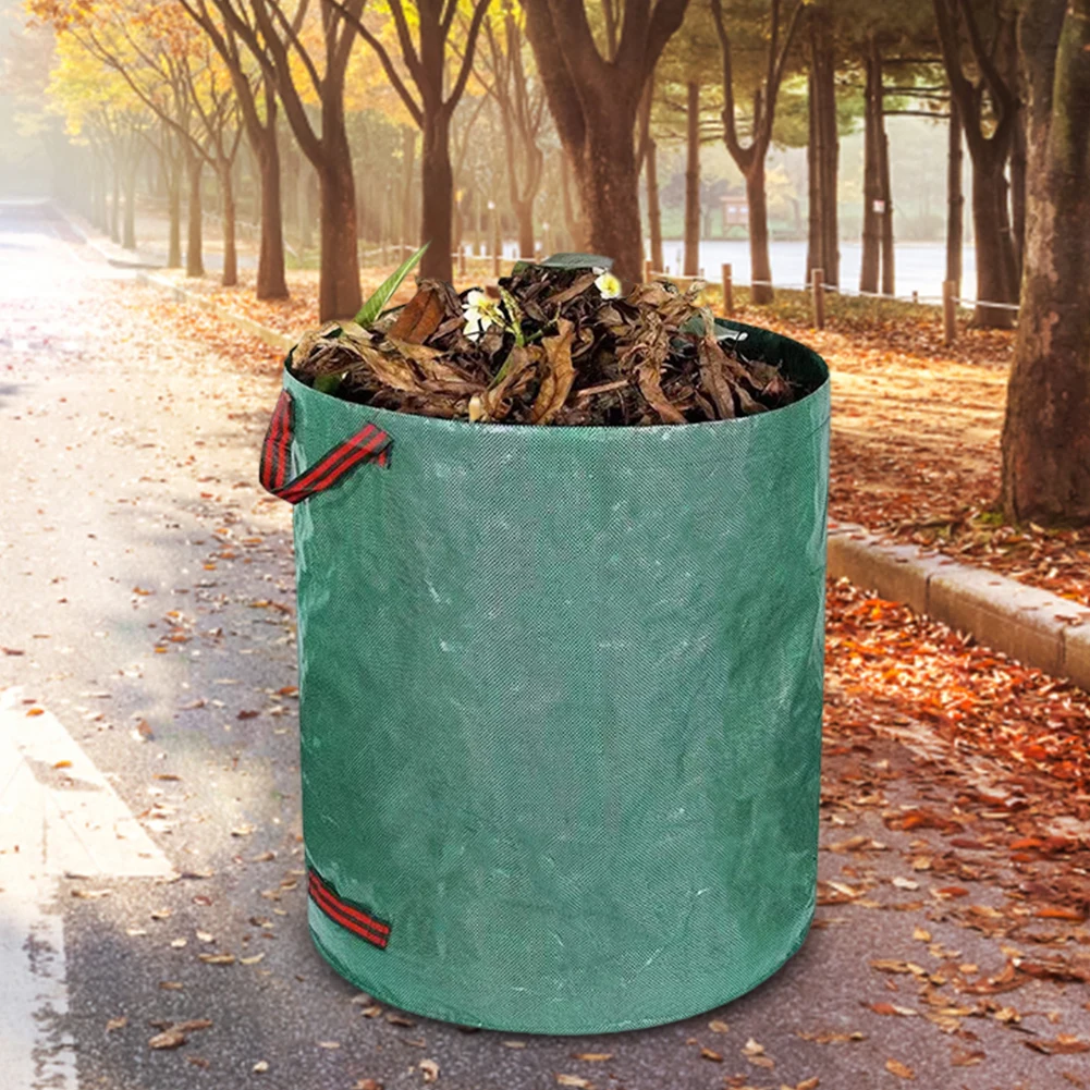 60L-500L Garden Waste Bag Foldable Reusable Trash Sack Large Capacity Garbage Container Leaf Grass Waste Storage Bag