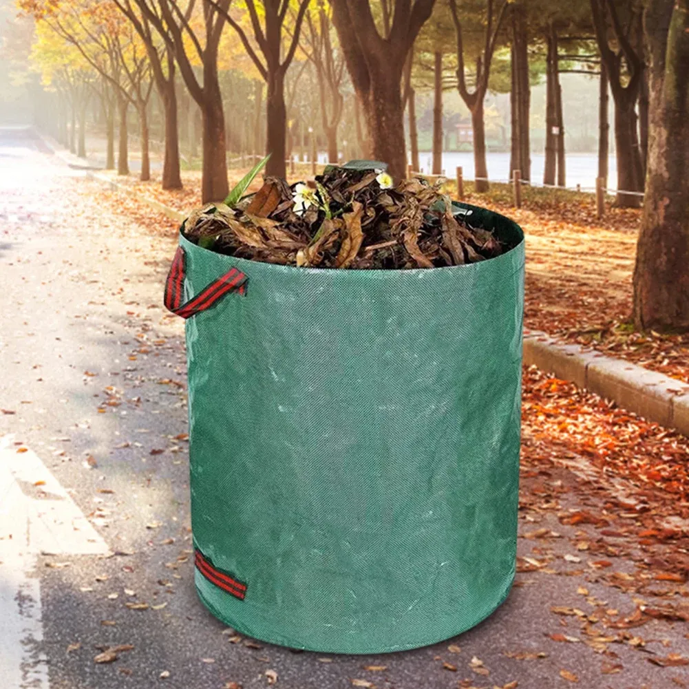 60L-500L Garden Waste Bag Foldable Reusable Trash Sack Large Capacity Garbage Container Leaf Grass Waste Storage Bag