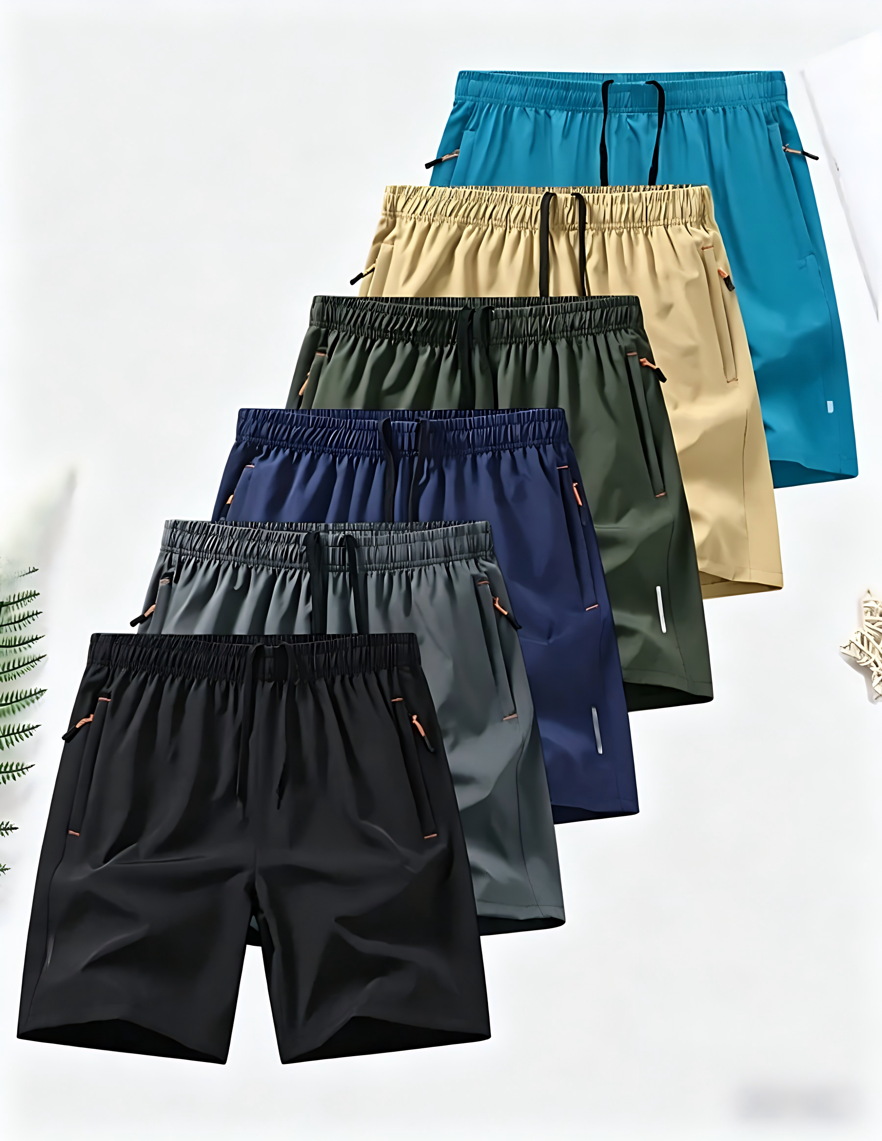 ✨ 6pc Men's Ice Silk Beach Shorts 🔥 On Sale