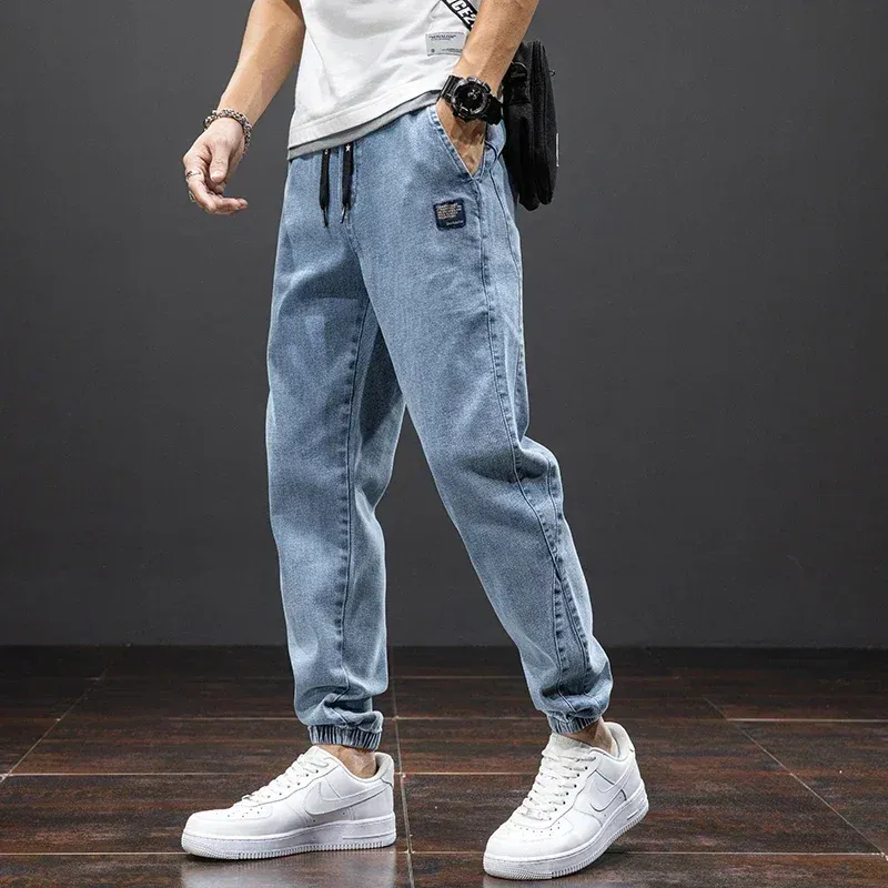 Spring Summer Jeans Men Fashion Tapered Harem Denim Pants Casual Jogge