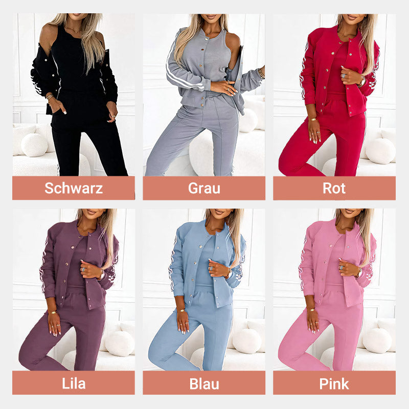 💞Three-piece set of baseball jacket and pants for women🧥