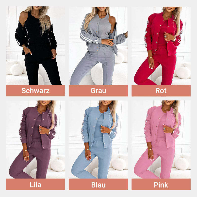 💞Three-piece set of baseball jacket and pants for women🧥