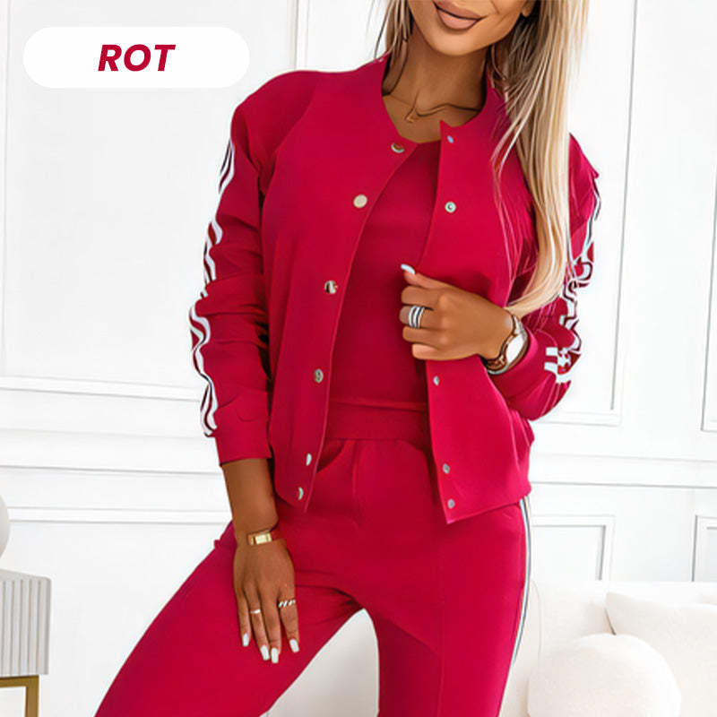 💞Three-piece set of baseball jacket and pants for women🧥