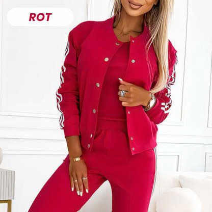 💞Three-piece set of baseball jacket and pants for women🧥