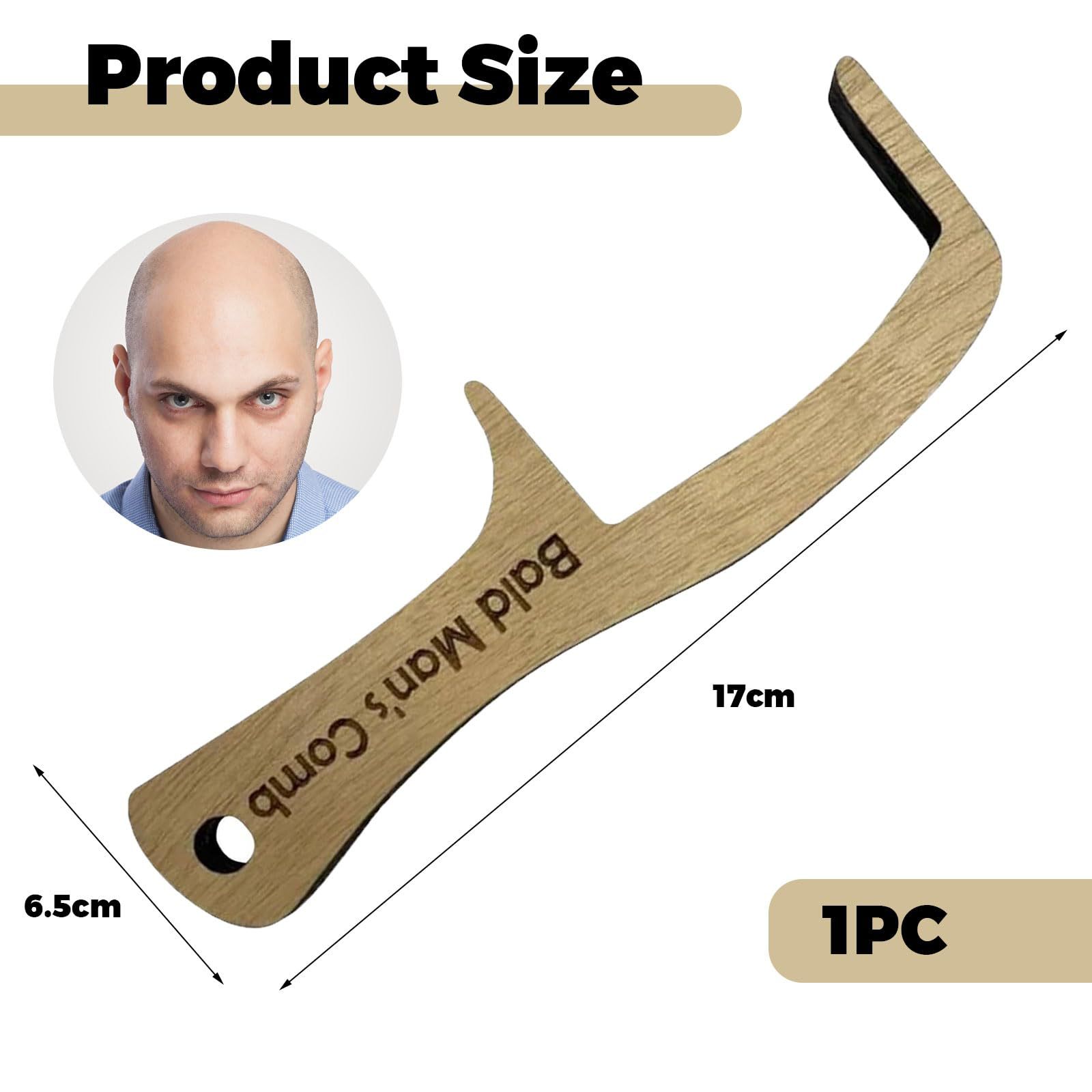 Bald Man Wooden Comb – Funny Gift for Laughs