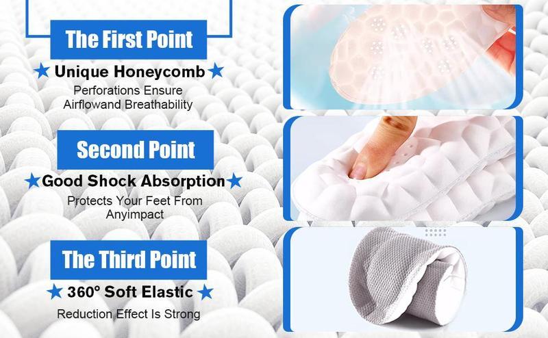 Product Introduction of Breathable 4D Memory Foam Cloud Insoles for Foot Pain Relief, Cuttable Shoe Inserts with U-Shaped Heel Support for Men and Women, Great for Work Boots, Gym, and Long Walks 1