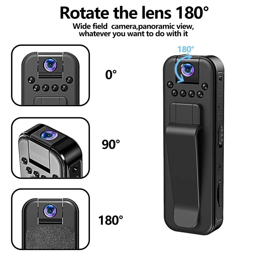 🔥HD 1080P Rechargeable Mini Body Camera With Night Vison&Rotating Len