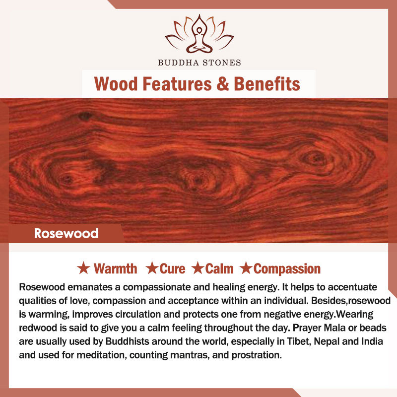 Buddha Stones 108 Mala Beads Rosewood Jade Calm Bracelet Bracelet Mala BS 1