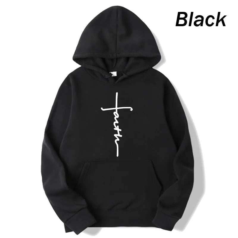 Unisex Faith Print Fleece Hoodie