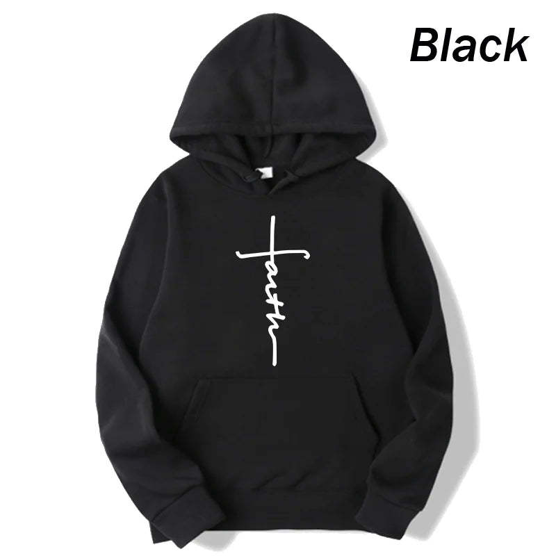 Unisex Faith Print Fleece Hoodie