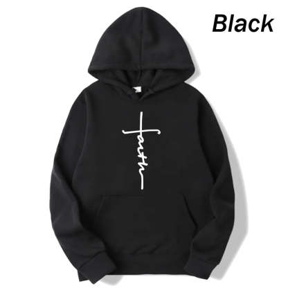 Unisex Faith Print Fleece Hoodie