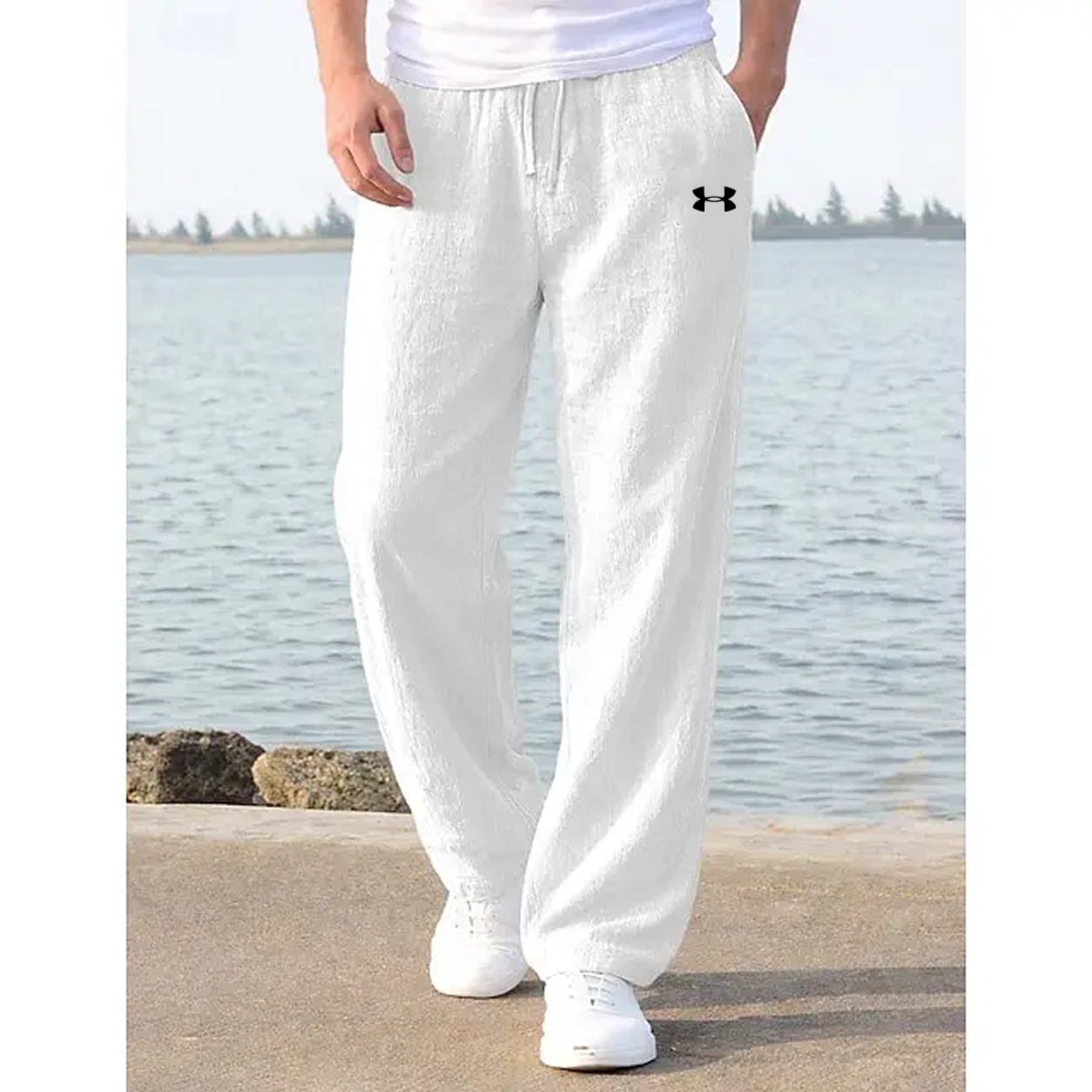 Men's linen summer beach trousers